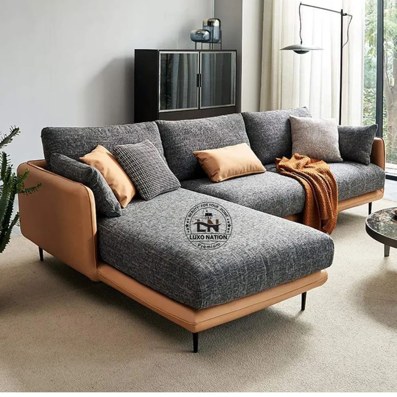 Luxo Nation Luxury L-Shaped Sofa – Modern, Stylish & Space-Saving